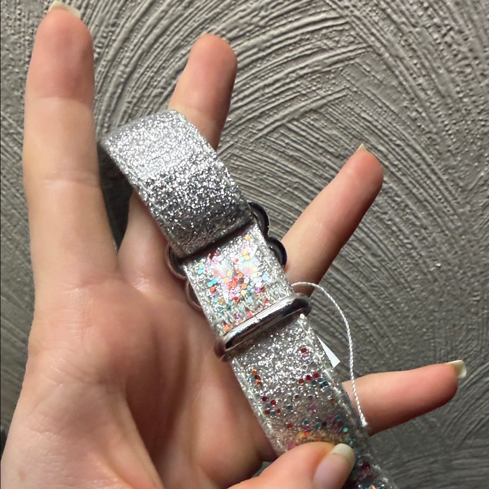 Packed Party Glittery Silver and Pink Dog Collar - Picture 8 of 11